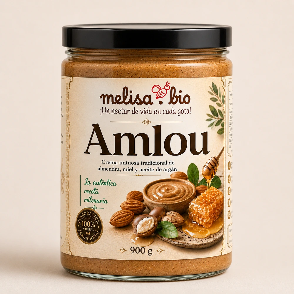 Melisa Amlou 900g jar - traditional cream of almonds, honey and argan oil